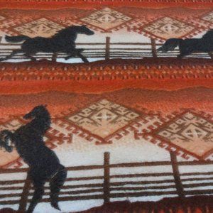 Peaceful "HORSE RANCH" Handmade Cotton Flannel Pillowcase